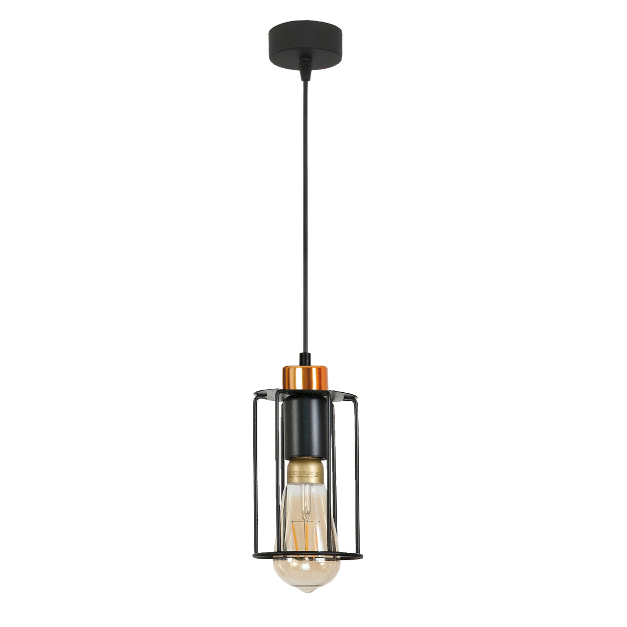 Lampa wisząca zwis loft nad stół druciany klosz 1xE27 Ingrid 14-355