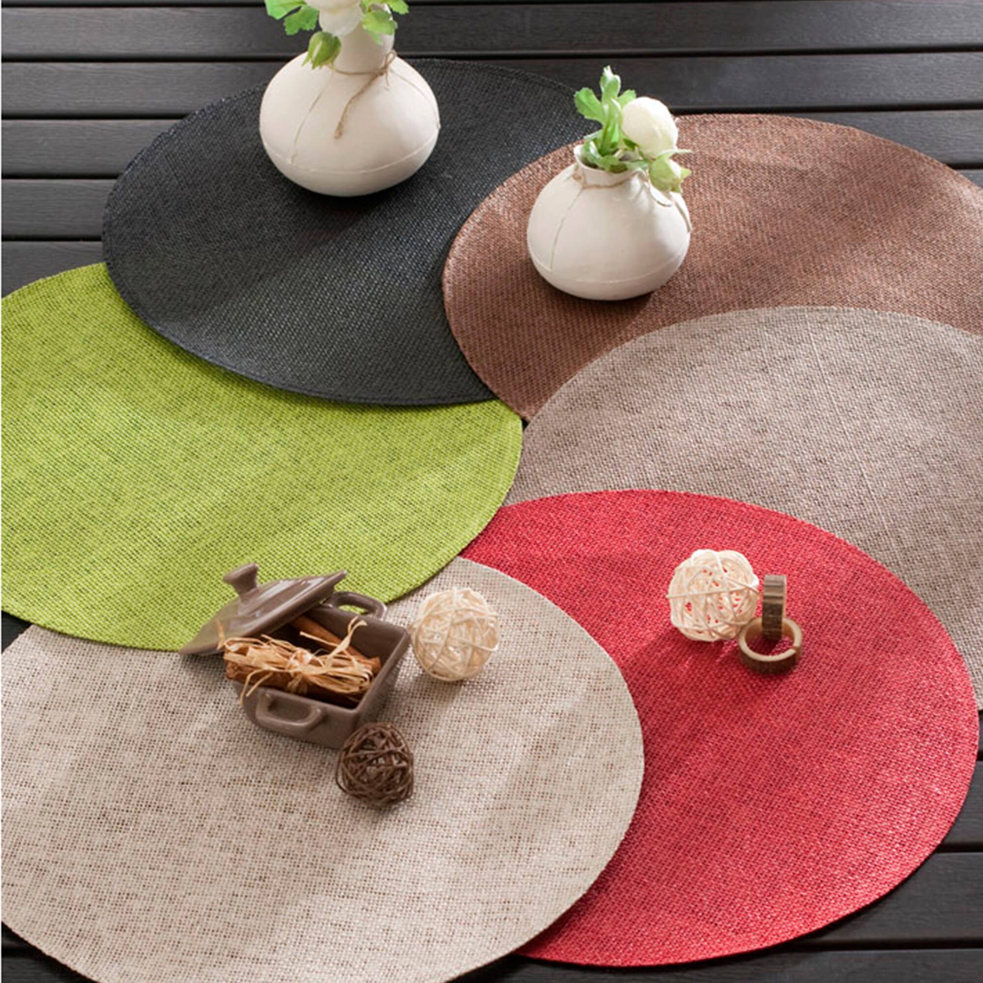 Set de table rond bambou - Lot de 4