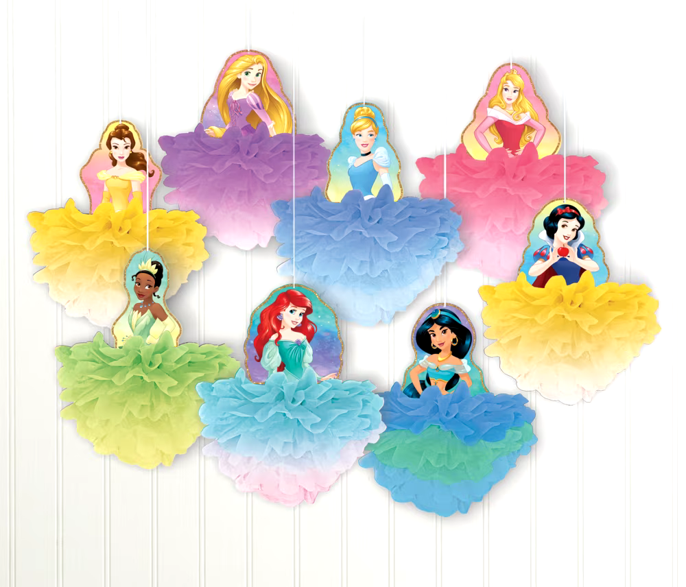Disney Once Upon a Time Tissue Pom Poms Birthday Party Decoration, 8-pc