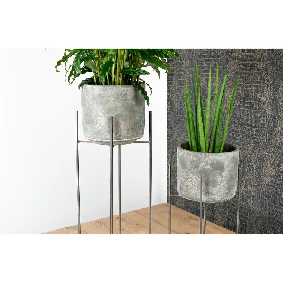 Ter Steege - bloempot plantenverhoger - zwart - H16 x B17 cm