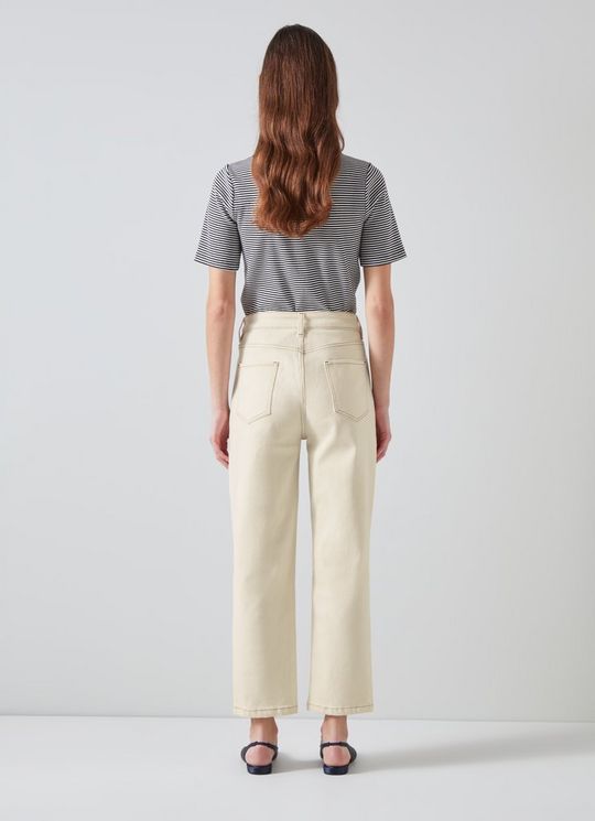 Allie Ecru Denim Cropped Jeans