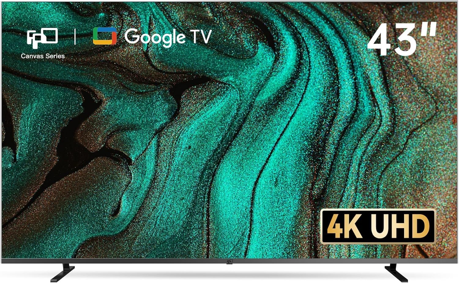 FPD 43 Inch Smart TV  4K UHD LED Flat Screen Google TV with Google Cast  Bluetooth  HDMI  Streaming Live  HDR 10  Dolby Vision  Ultra Slim Television(Canvas-Series  CG43-C3  2025)