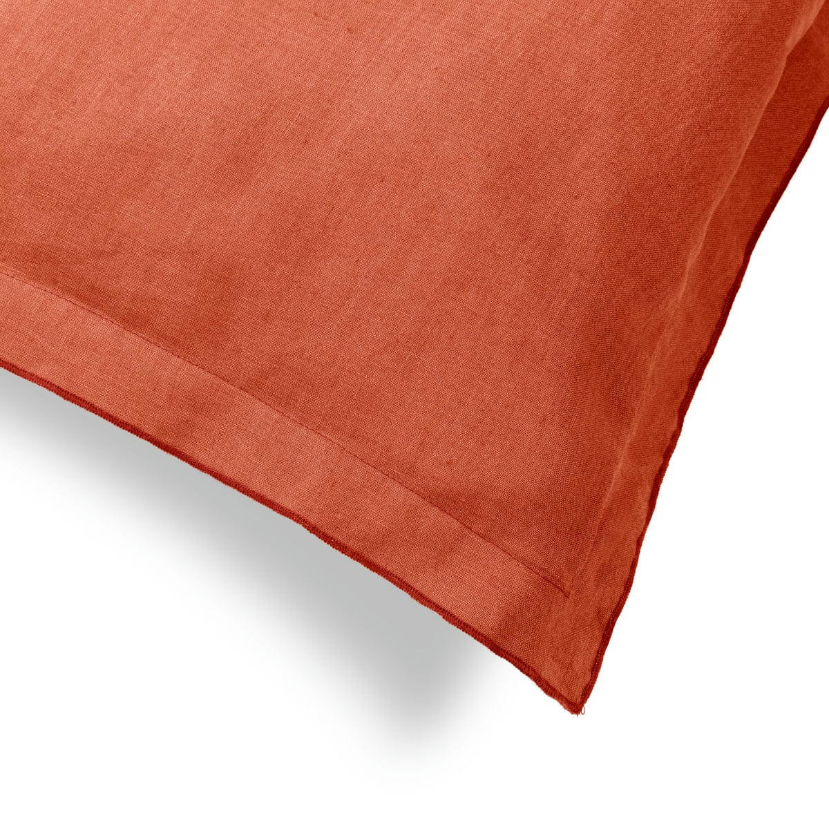 HORTENSE - Taie d'oreiller (x1) lin lavé  50x70 terracotta
