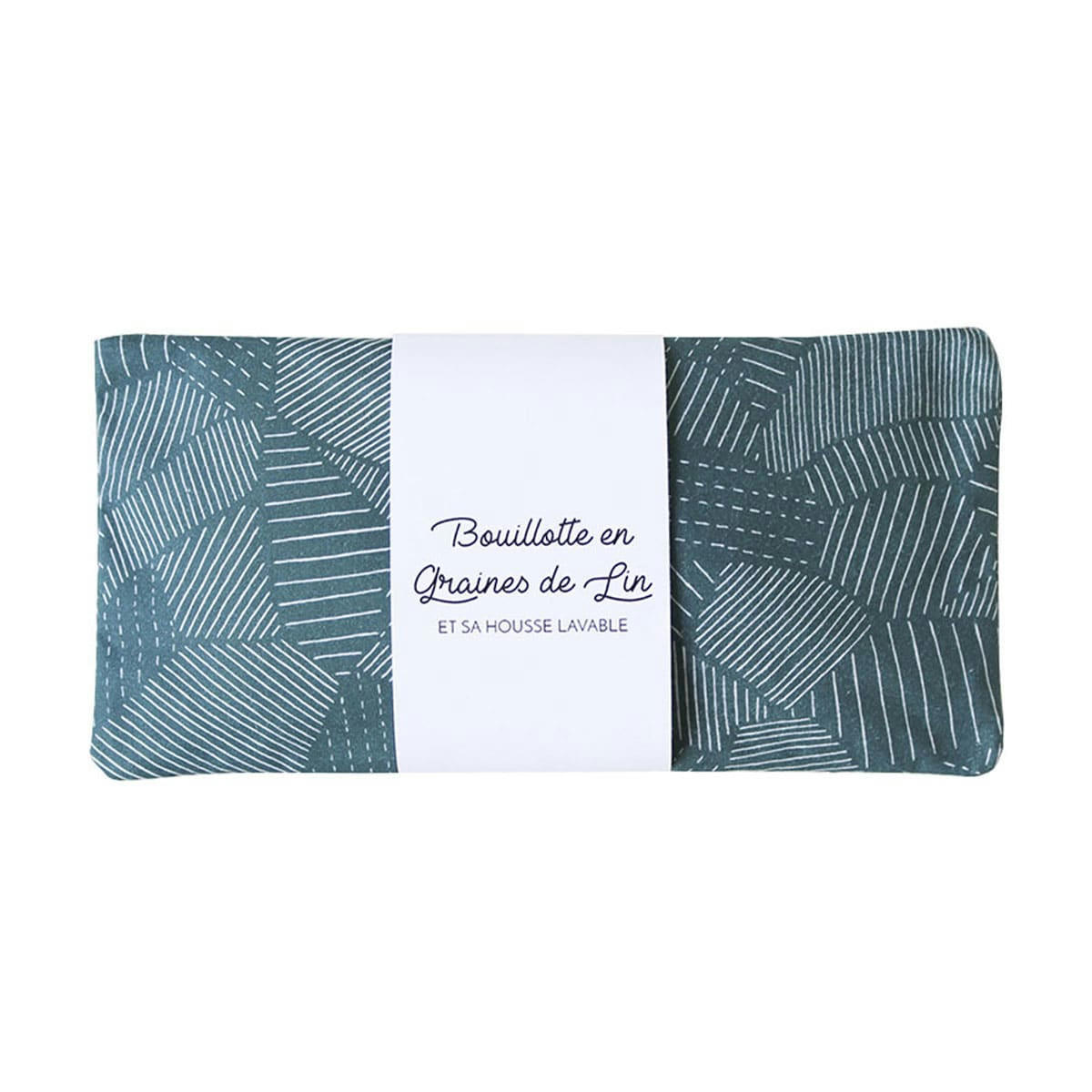 PARCELLES EMERAUDE - Bouillote en graines de lin bleu emeraude 10x20