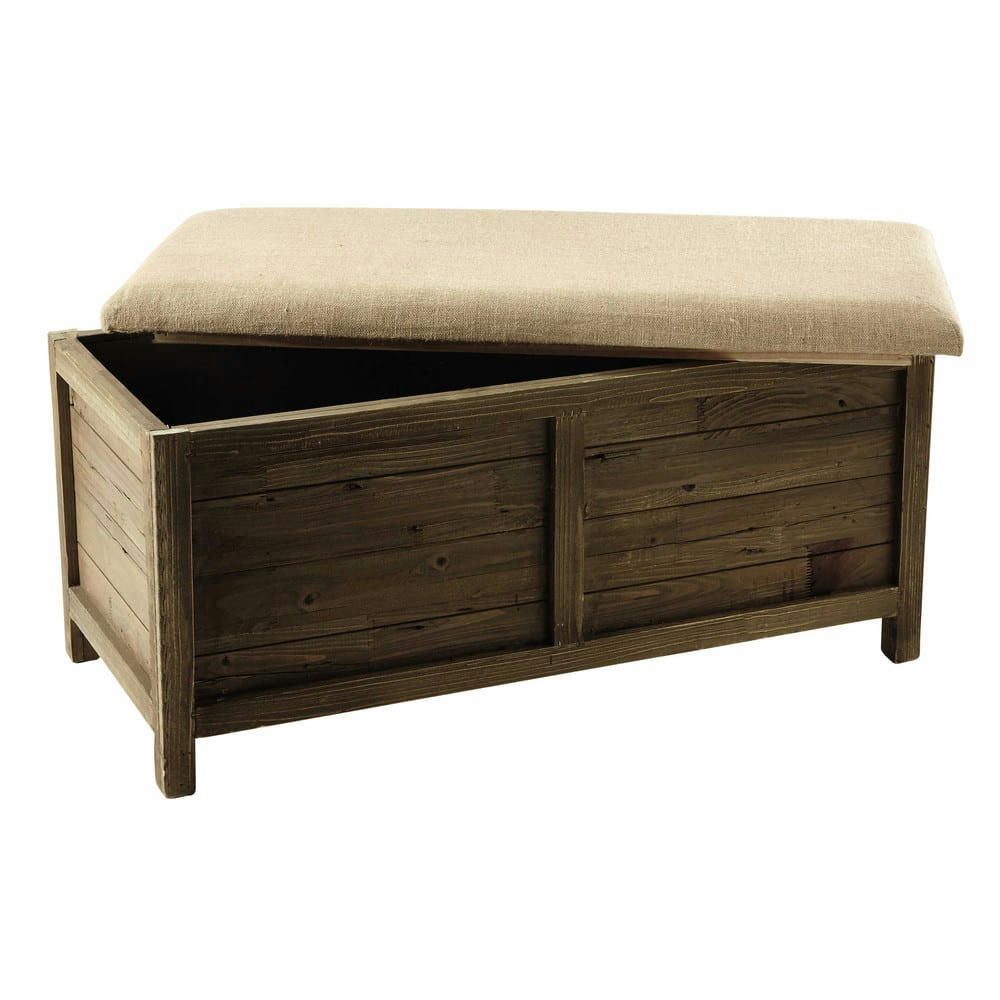 Fisherman - Banquette coffre en bois de sapin et jute