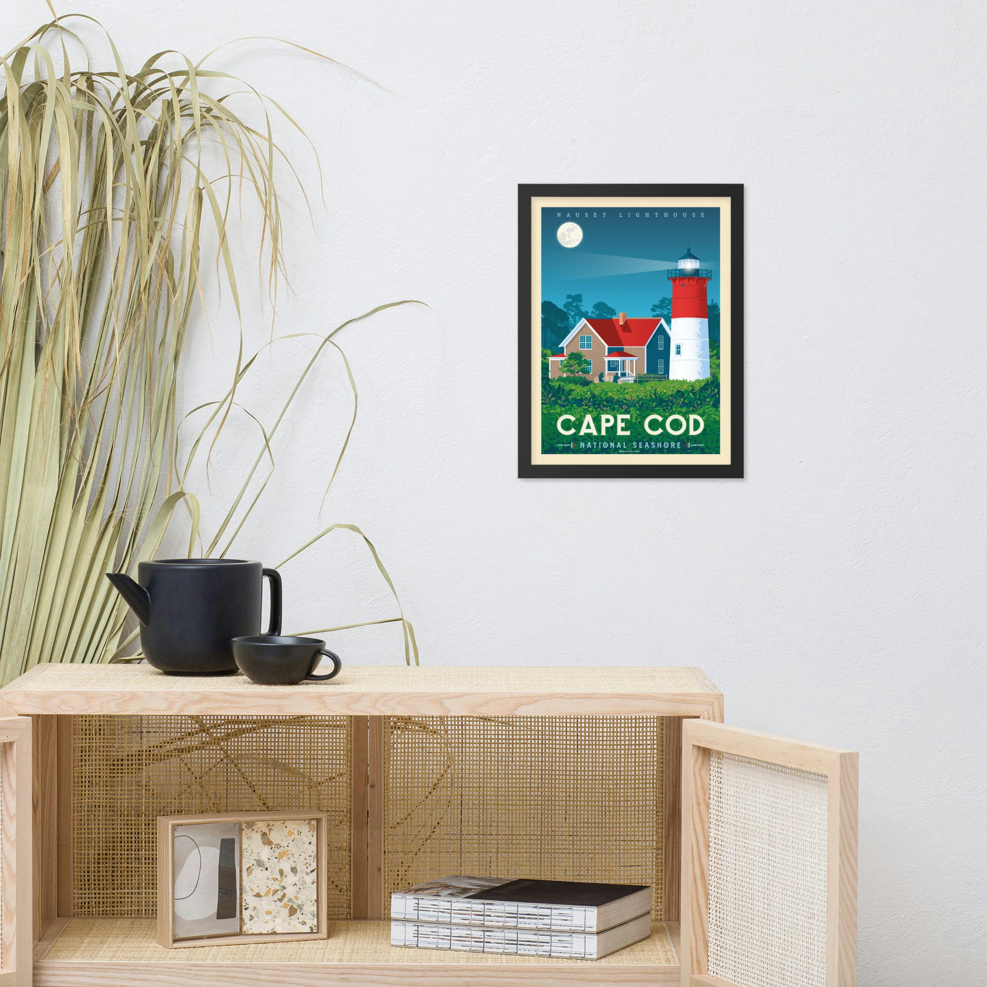 - Affiche Cape Cod Etats-Unis + Cadre Bois noir 21x29,7 cm