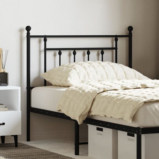 NNEVL Metal Headboard Black 90 cm
