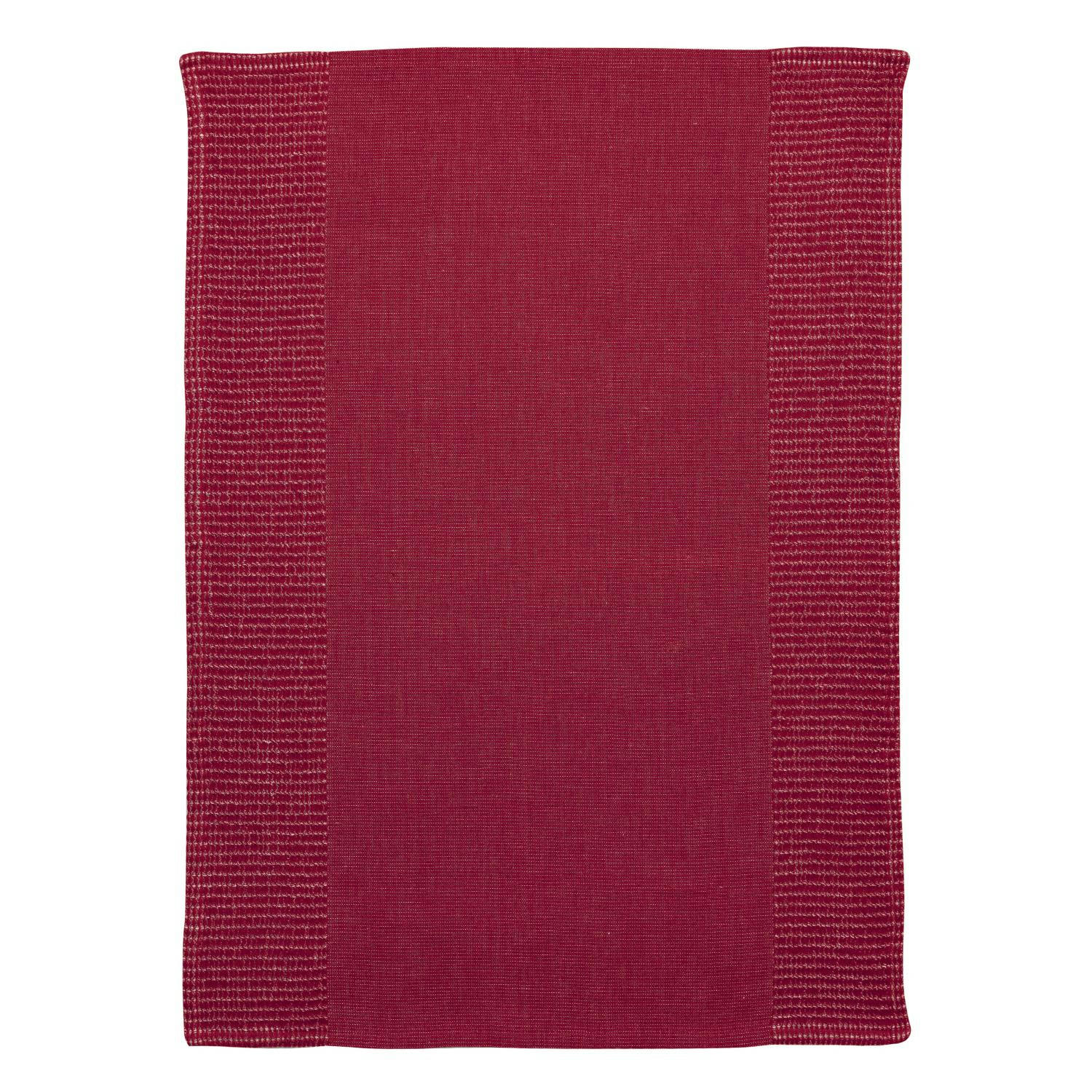 ACHIL - Torchon nid d'abeilles  en coton rubis 50 x 70