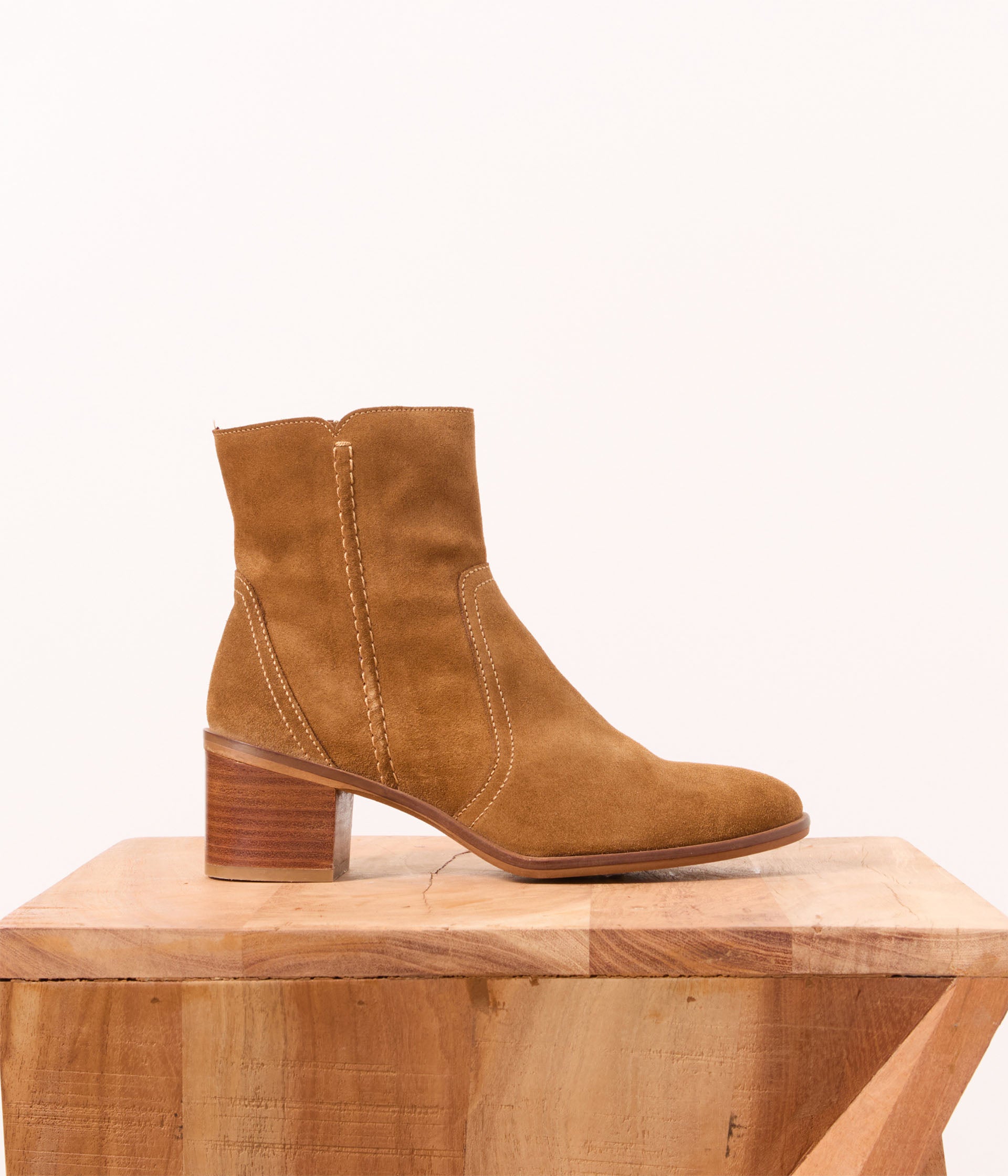 Boots camel velours Sansa