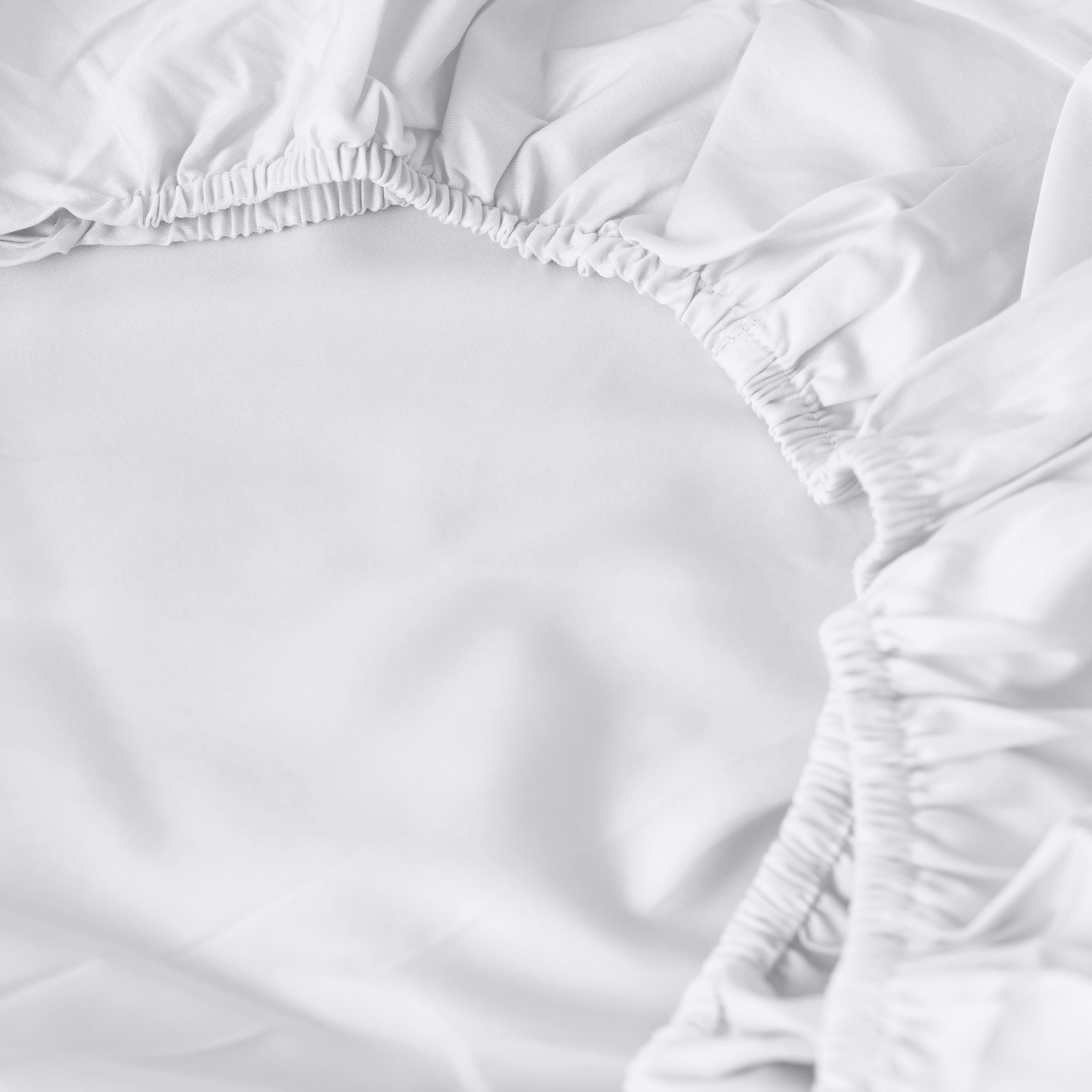 PRESTIGE - Drap housse satin de coton uni uni blanc 140 x 190 cm