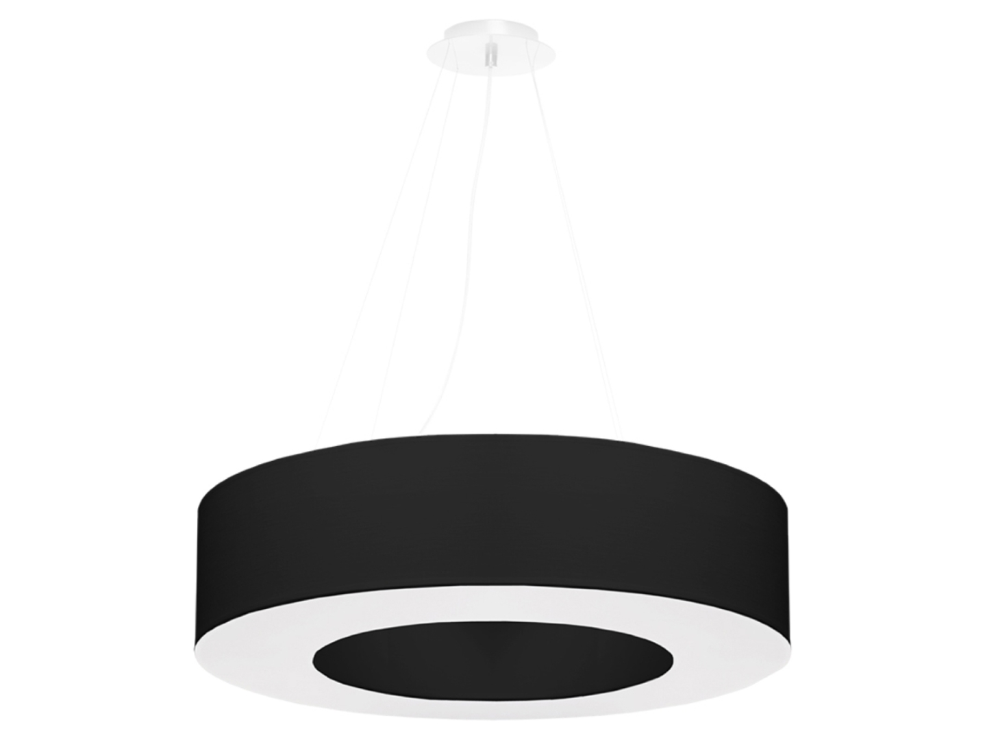 Lampa wisząca Saturno 6-punktowa 70 cm tkaninowa czarna