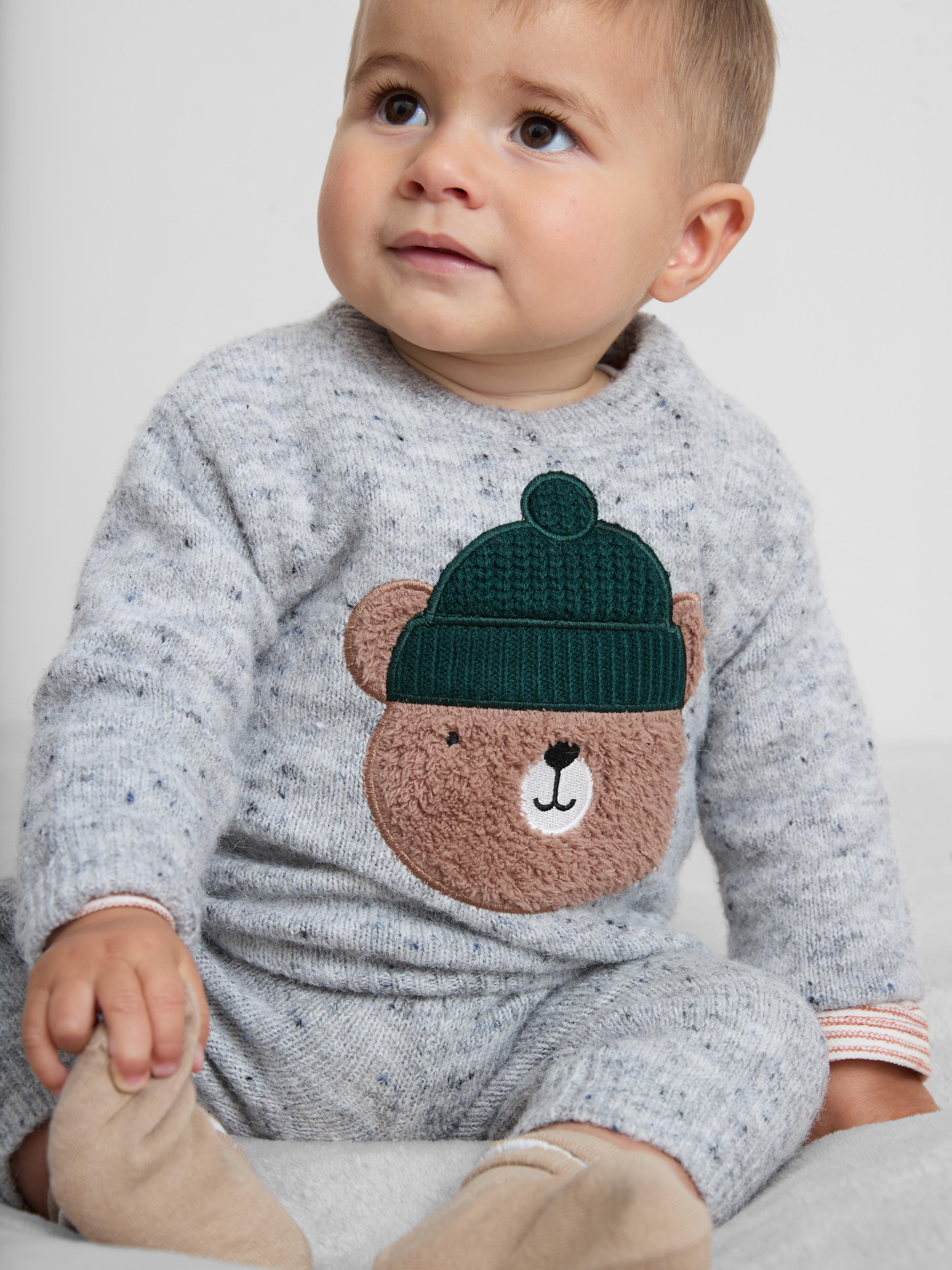 0-36mths | Bear Sweater and Knit Leggings Set