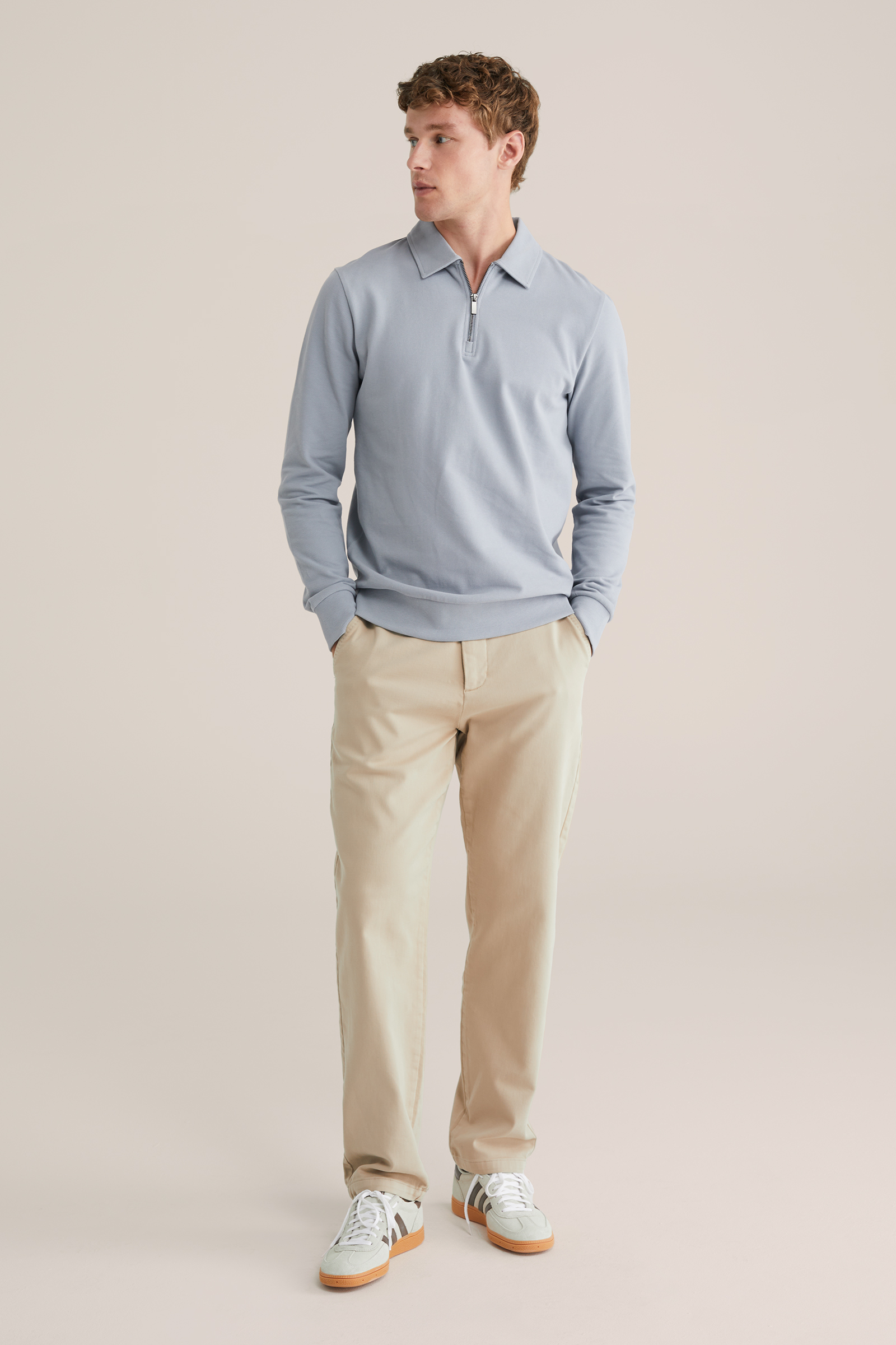 Heren regular fit chino met stretch