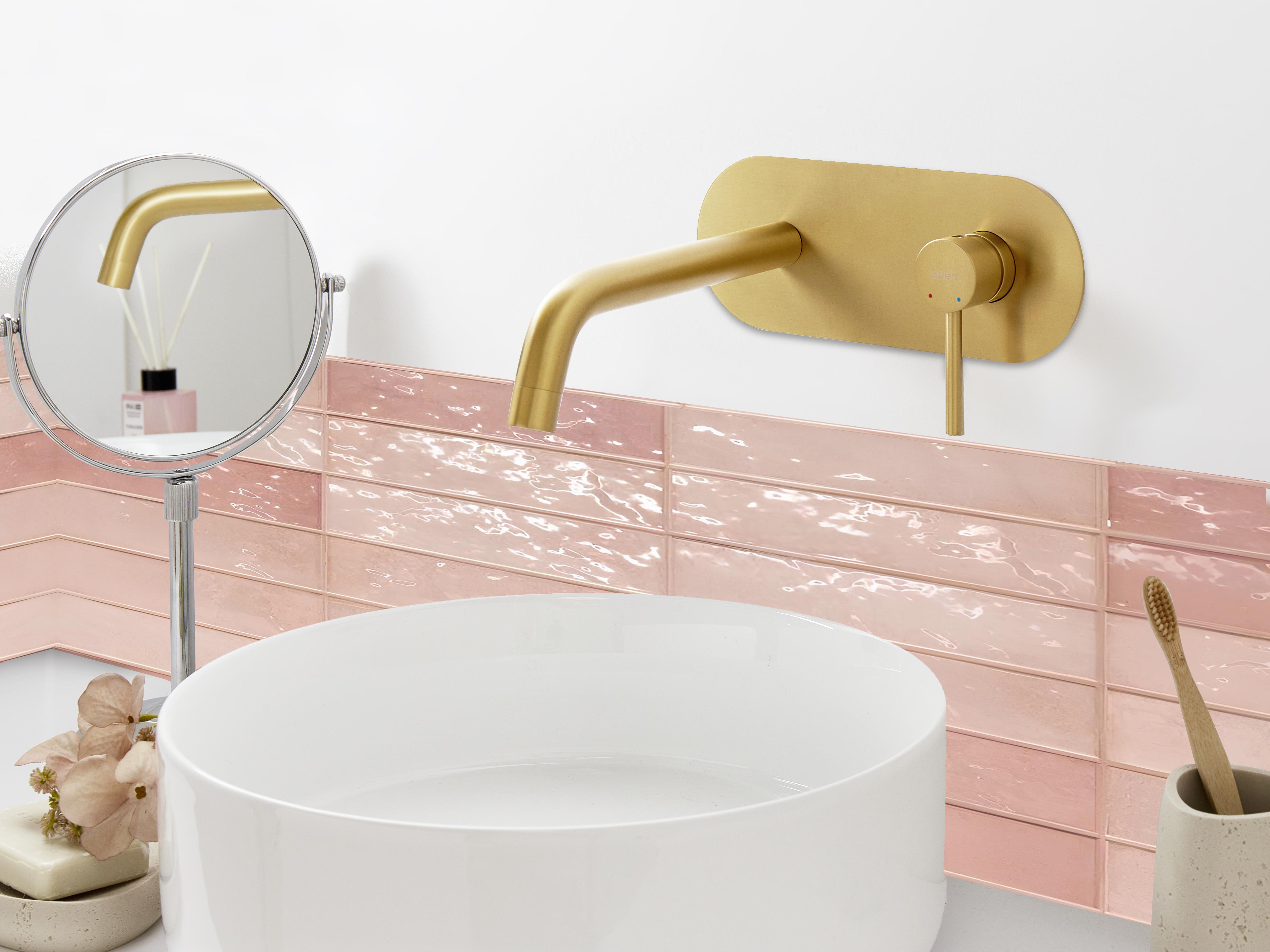 Wall Mounted Basin Mixer Tap GUAIBA Brass Gold