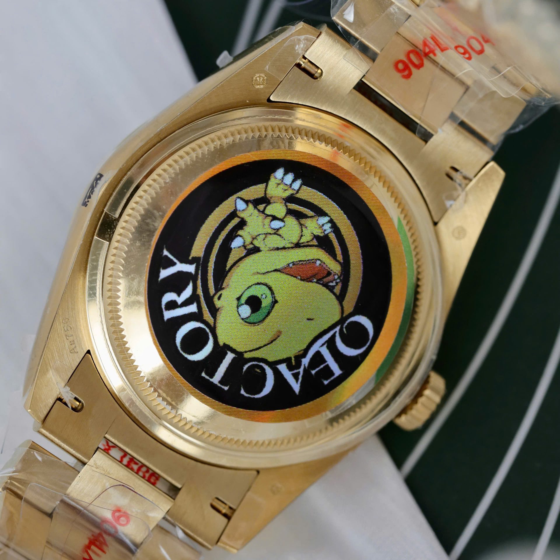 Rolex Day-Date 128238 YG Plated Champagne Dial CZ Diamonds 36mm Super Clone