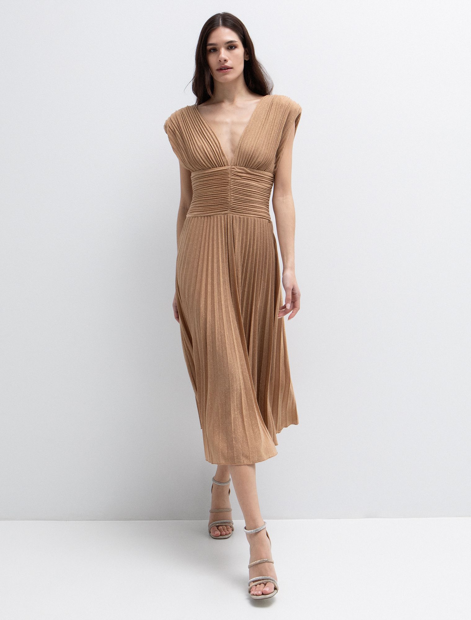 Lurex φόρεμα πλισέ