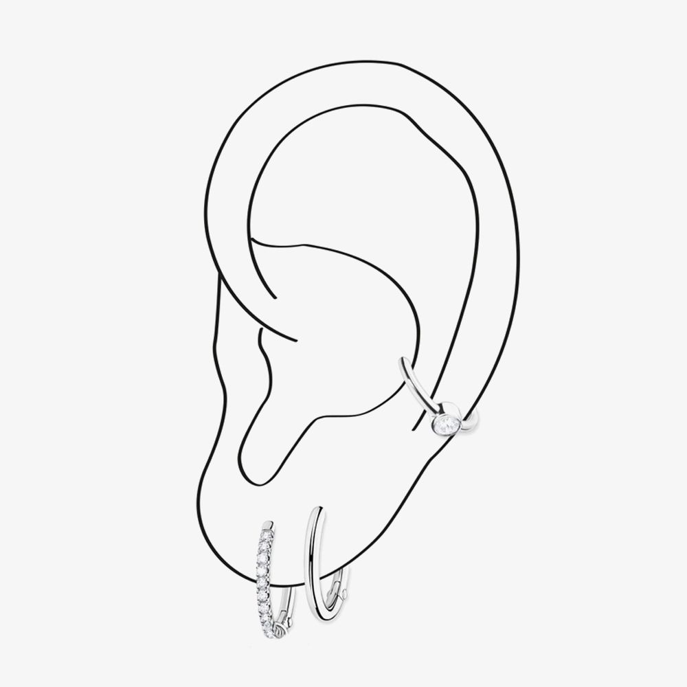 THOMAS SABO Silver Cubic Zirconia Single Hoop Earring CR659-051-14