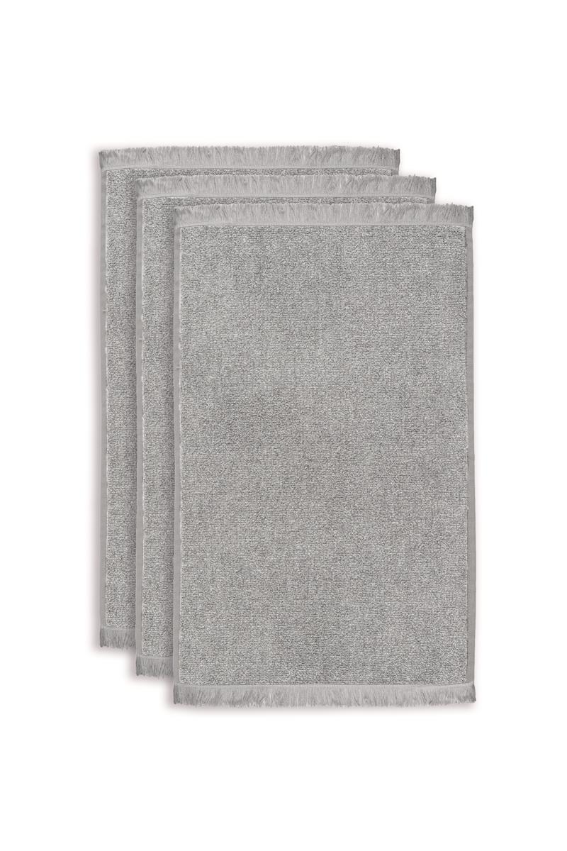 vtwonen Groove - Gastendoekjes - Set van 3 - 30x50 cm - Antraciet