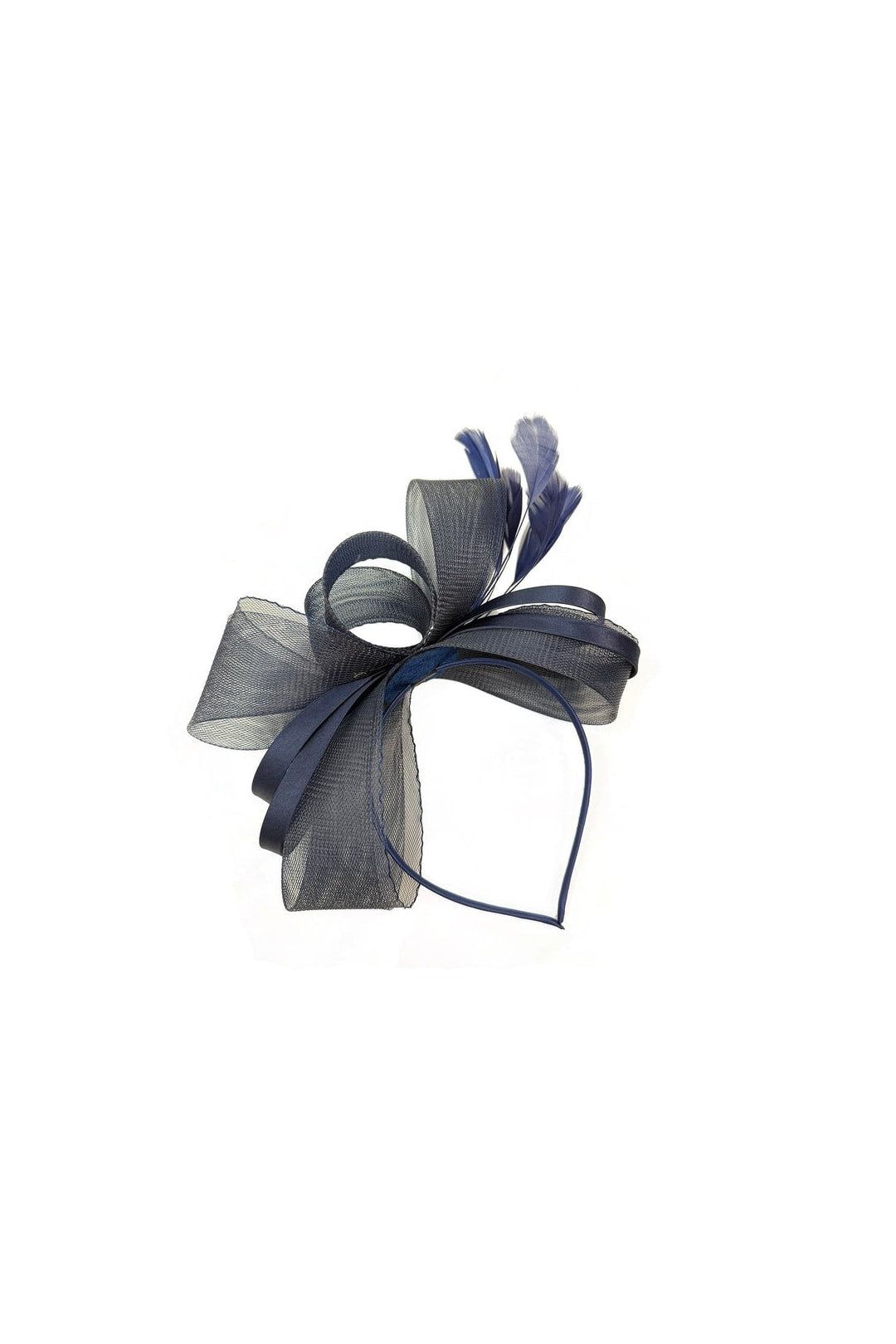 SVNX Bow Shaped Fascinator with Satin Loops & Feathers