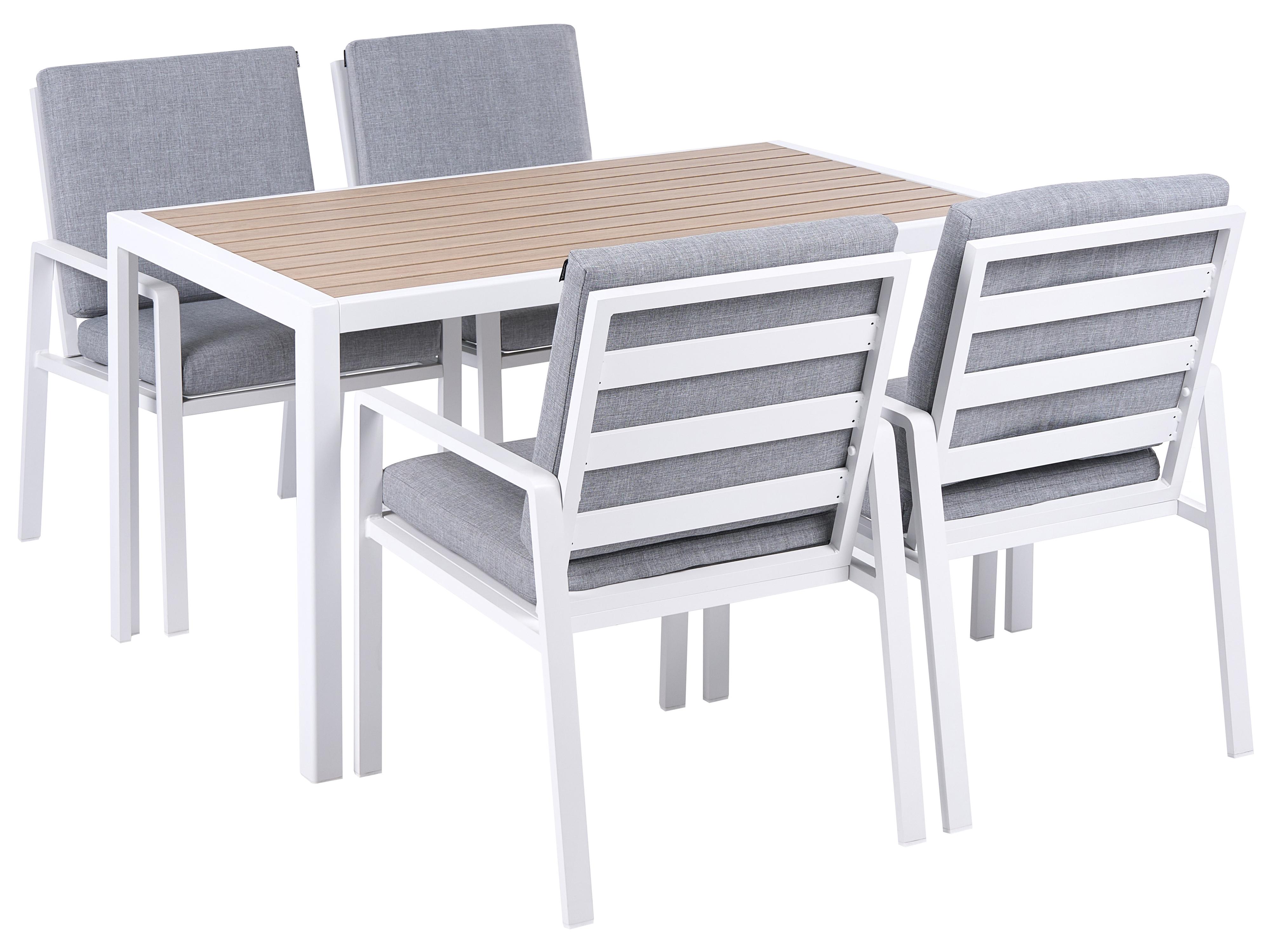 Garden Dining Set 4 Seater VISSO Grey/ White