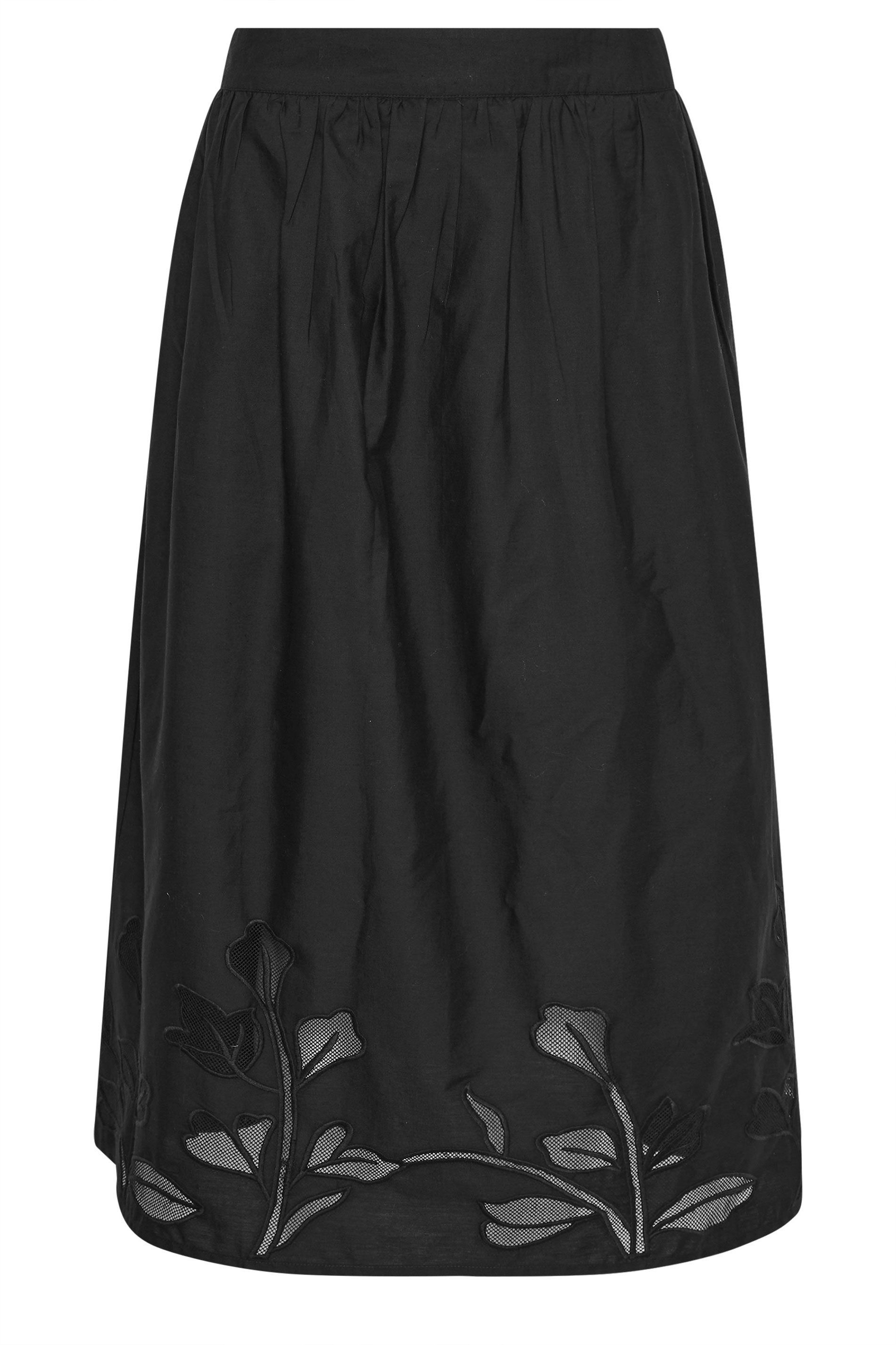 M&Co Cutwork Detail Cotton Midi Skirt