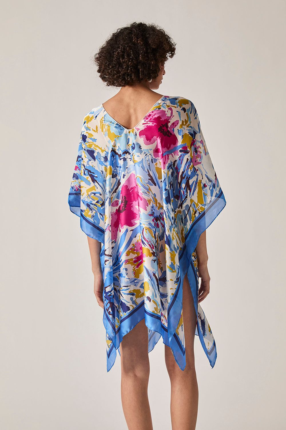 James Lakeland Blue Floral Mosaic Kaftan