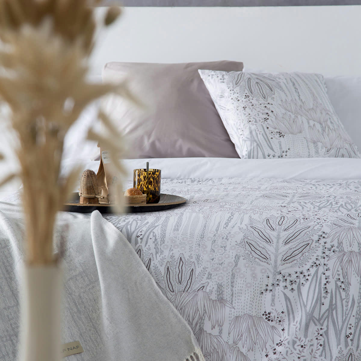 CAREUS TO - 2 taies d'oreiller  65x65 cm - gris