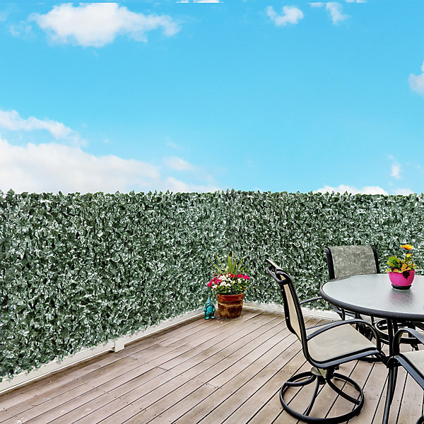 Haie artificielle brise-vue décoration rouleau 3L x 1,5H m feuillage réaliste anti-UV vert foncé