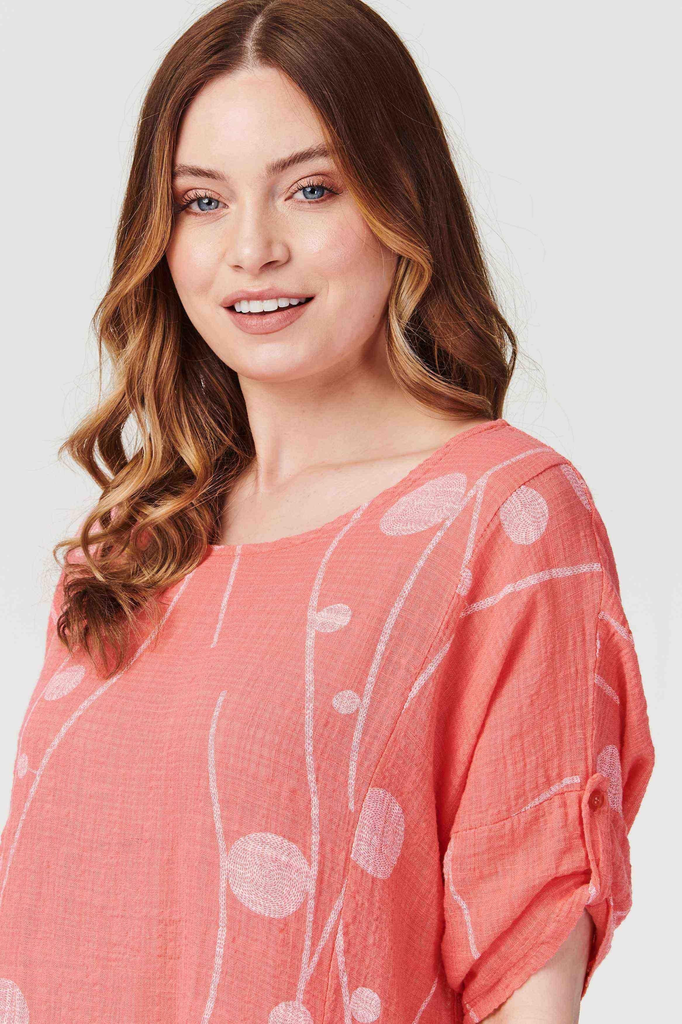 Izabel London Polka Dot Oversized Blouse
