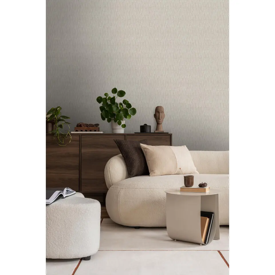 Sanders & Sanders behang linnenstructuur beige - 53 cm x 10 m