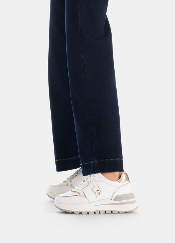 Sneakers platform in pelle