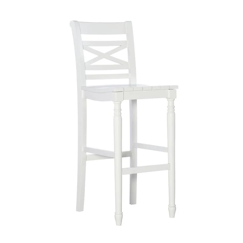 Asher White Wood Bar Stool