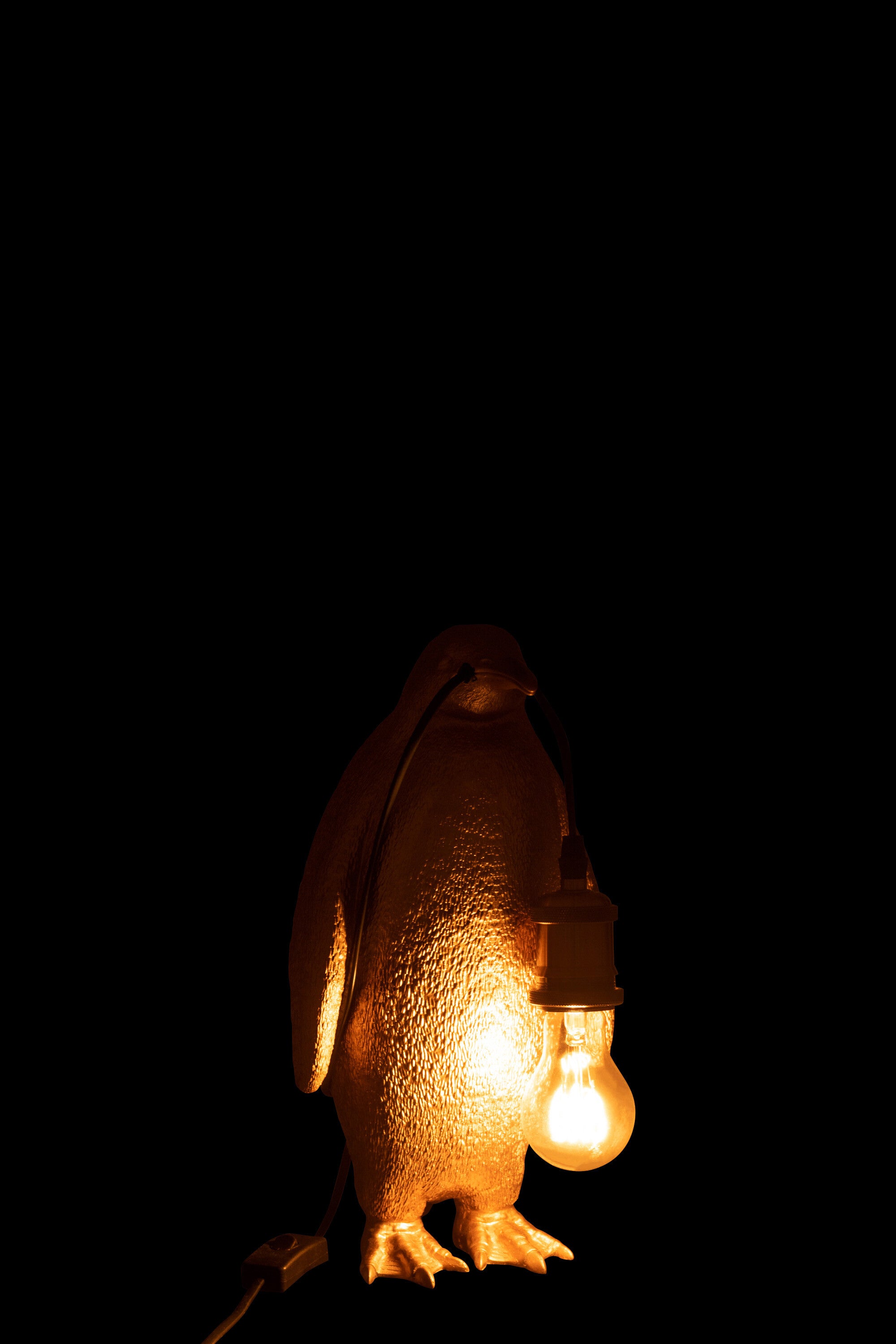 J-Line tafellamp Pinguïn - polyresin - goud - small