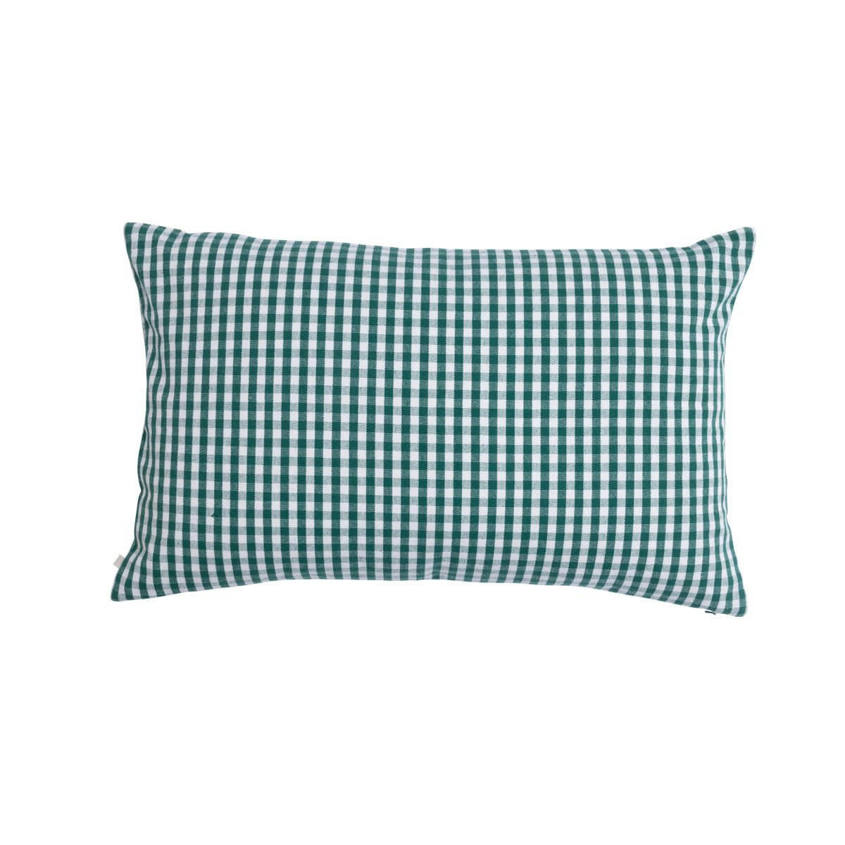 ESCALE - Housse de coussin en coton imrpimé vichy bleu 40x65