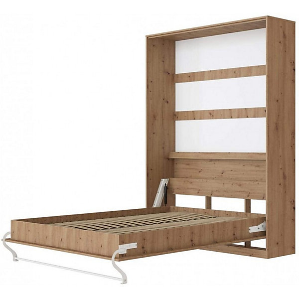 Armoire Lit escamotable Lit Mural Supérieur Vertical 140x200cm Chêne Sauvage-Chêne Sauvage