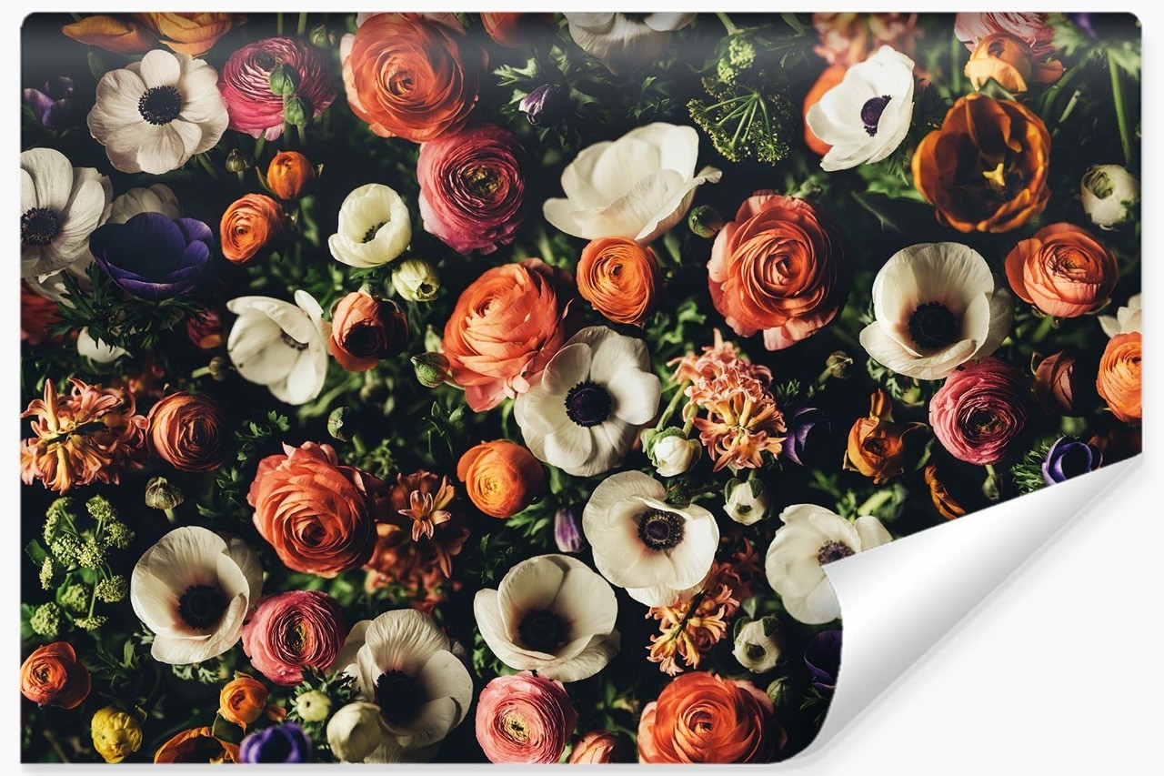 Fototapeta Ścienna KWIATY Styl Vintage 3D 90x60cm