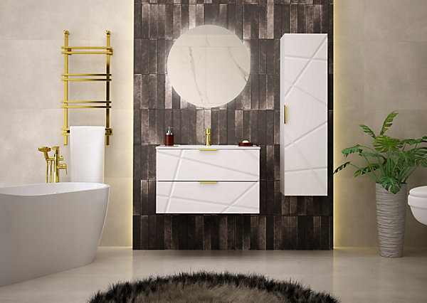 Meuble de salle de bain sous vasque suspendu RADOM 80 cm blanc mat