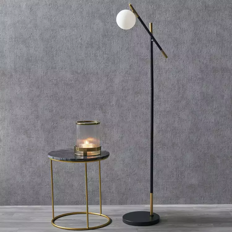 Pacific Wanda Metal Orb Floor Lamp - Black & White