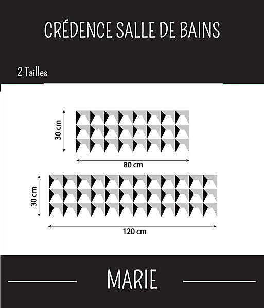 Crédence Salle de bain MARIE 80 cm x 30 cm Ma Nouvelle Déco