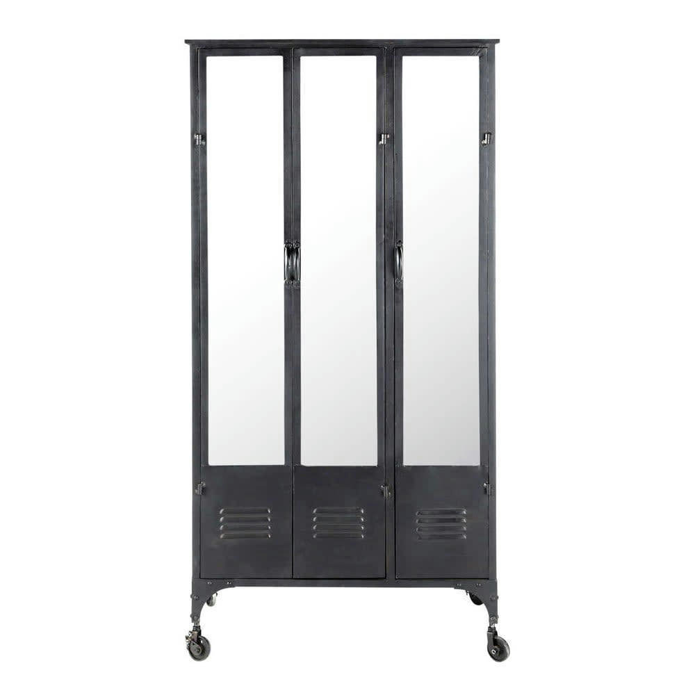 Peter - Dressing industriel à roulettes en métal noir