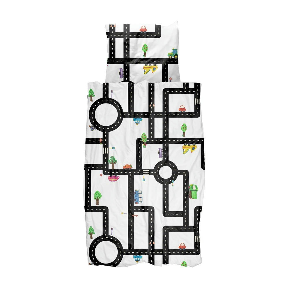 - Parure de lit Circuit - 1 personne 140x200 cm blanc