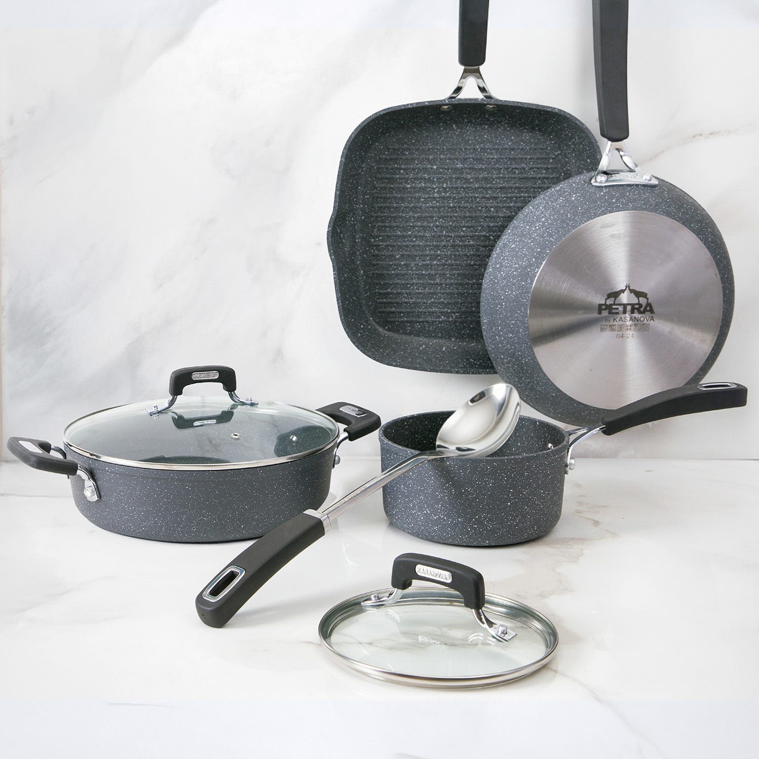 Batteria pentole induzione 7 pezzi New Petra Dark