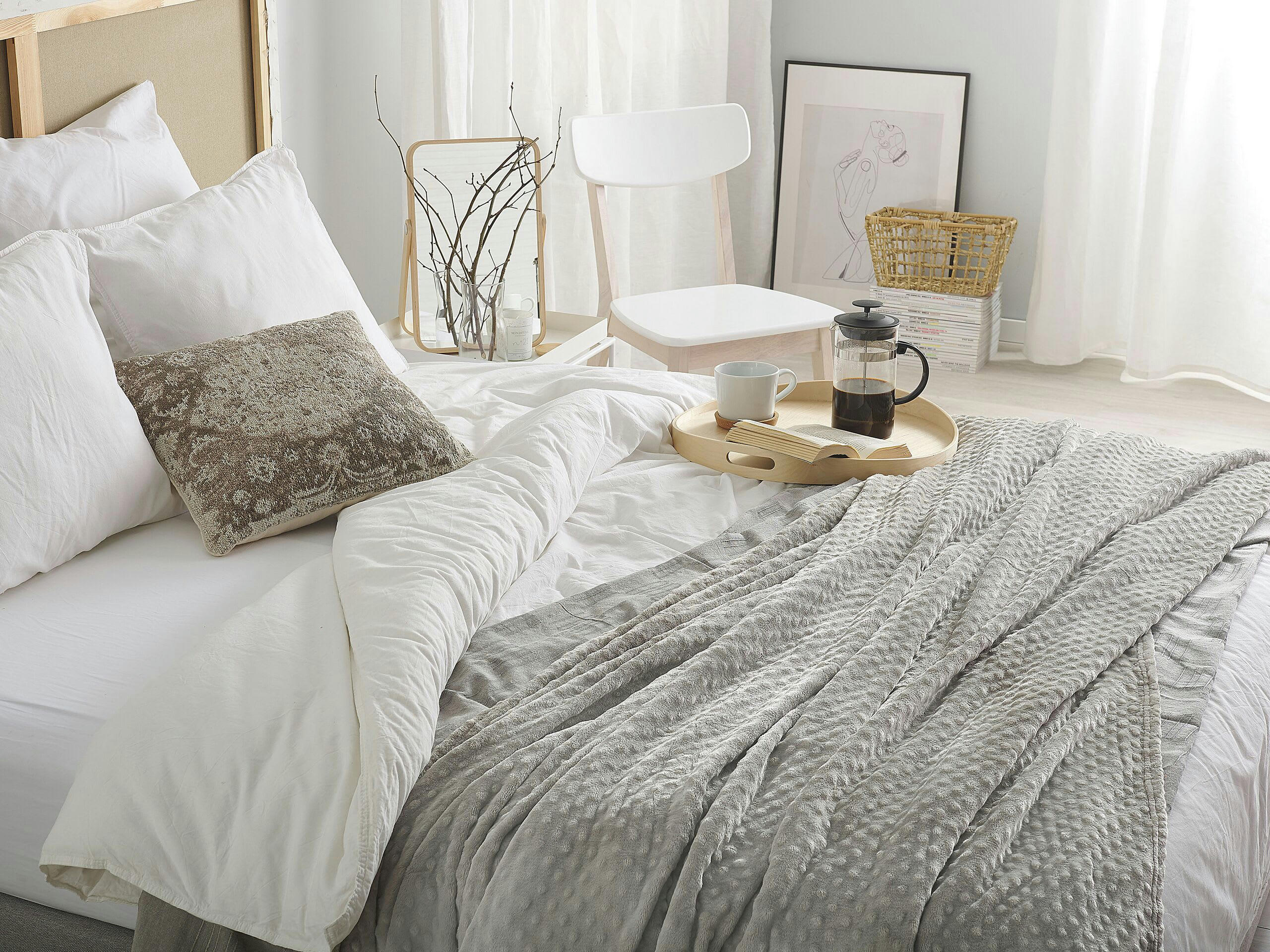 SAMUR - Couverture en polyester gris 200x150cm