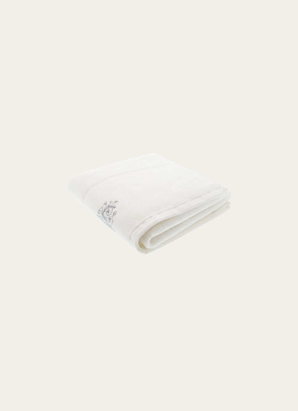 DRAP DE BAIN VELOURS EN COTON BRODERIE 500GR BLANC