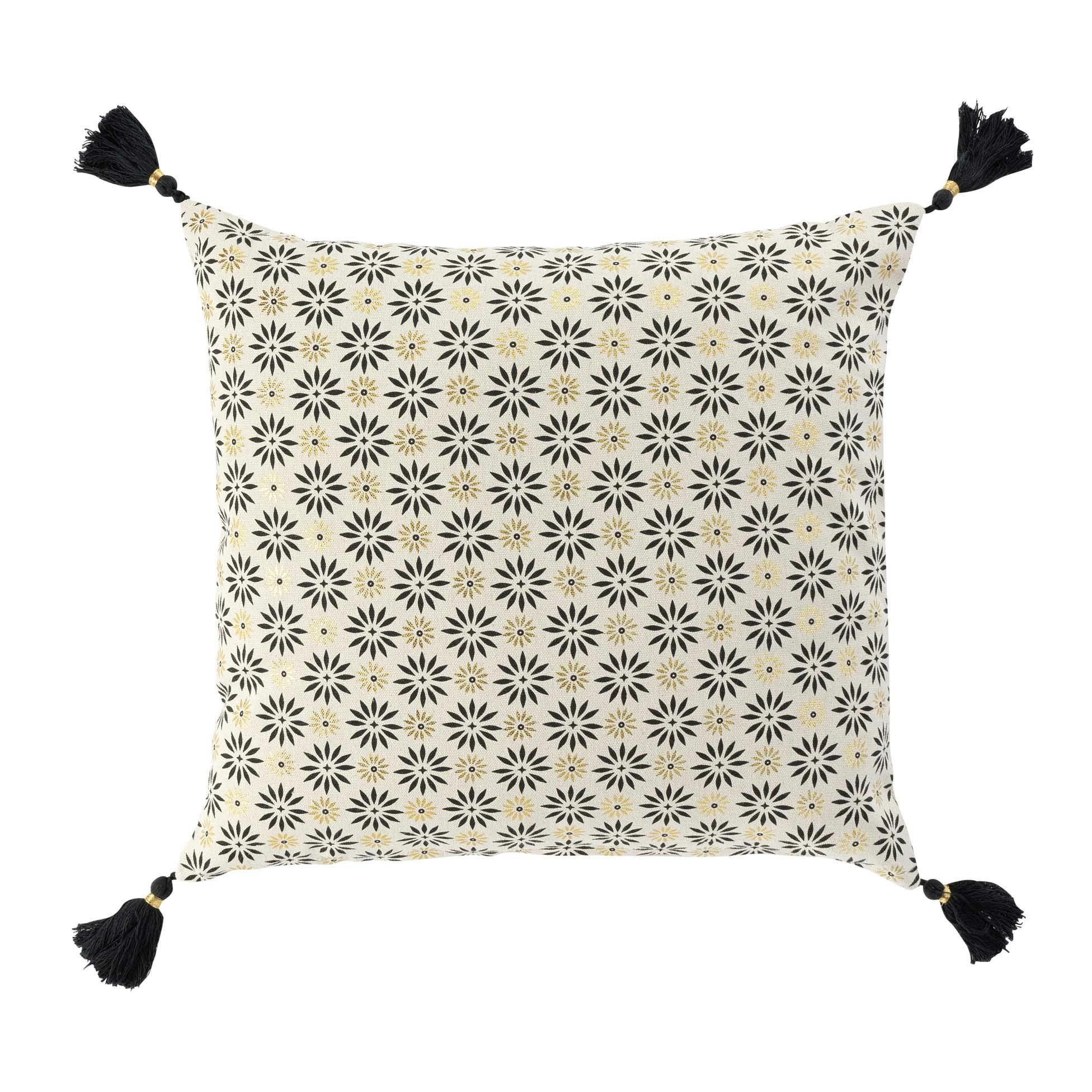 FLOREOR - Housse de coussin coton or 40x40cm