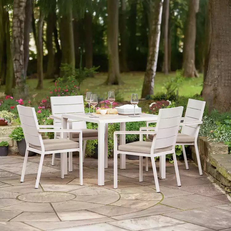 Pacific Aruba 4 Seater Metal Patio Set - Grey