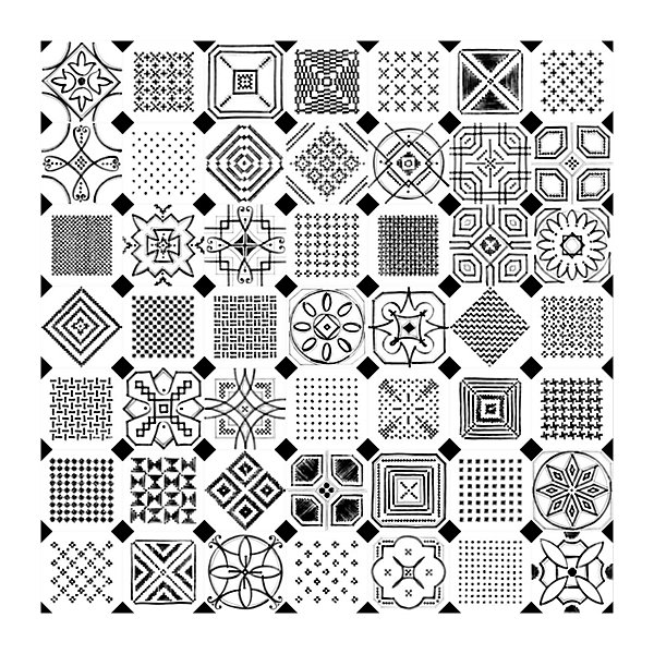 Carrelage sol / mur octogonal patchwork effet feutré 20x20 cm VODEVIL OCTOGONE VARIETTE
