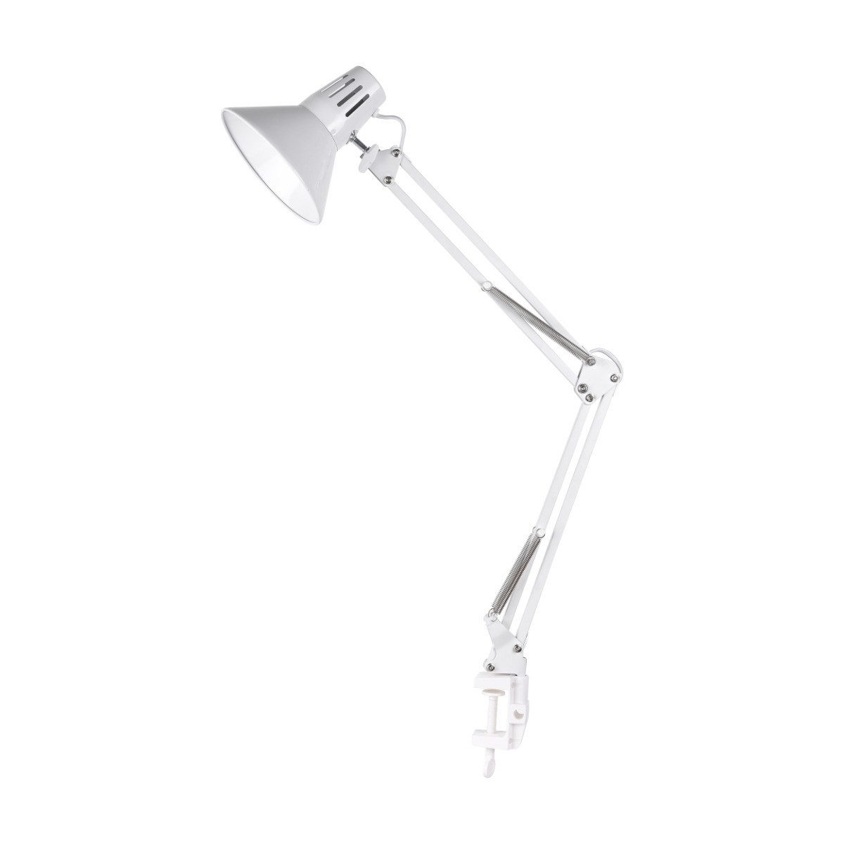 Lampka biurkowa przykręcana biała Worker 1xE27x10W wys:70cm Polux