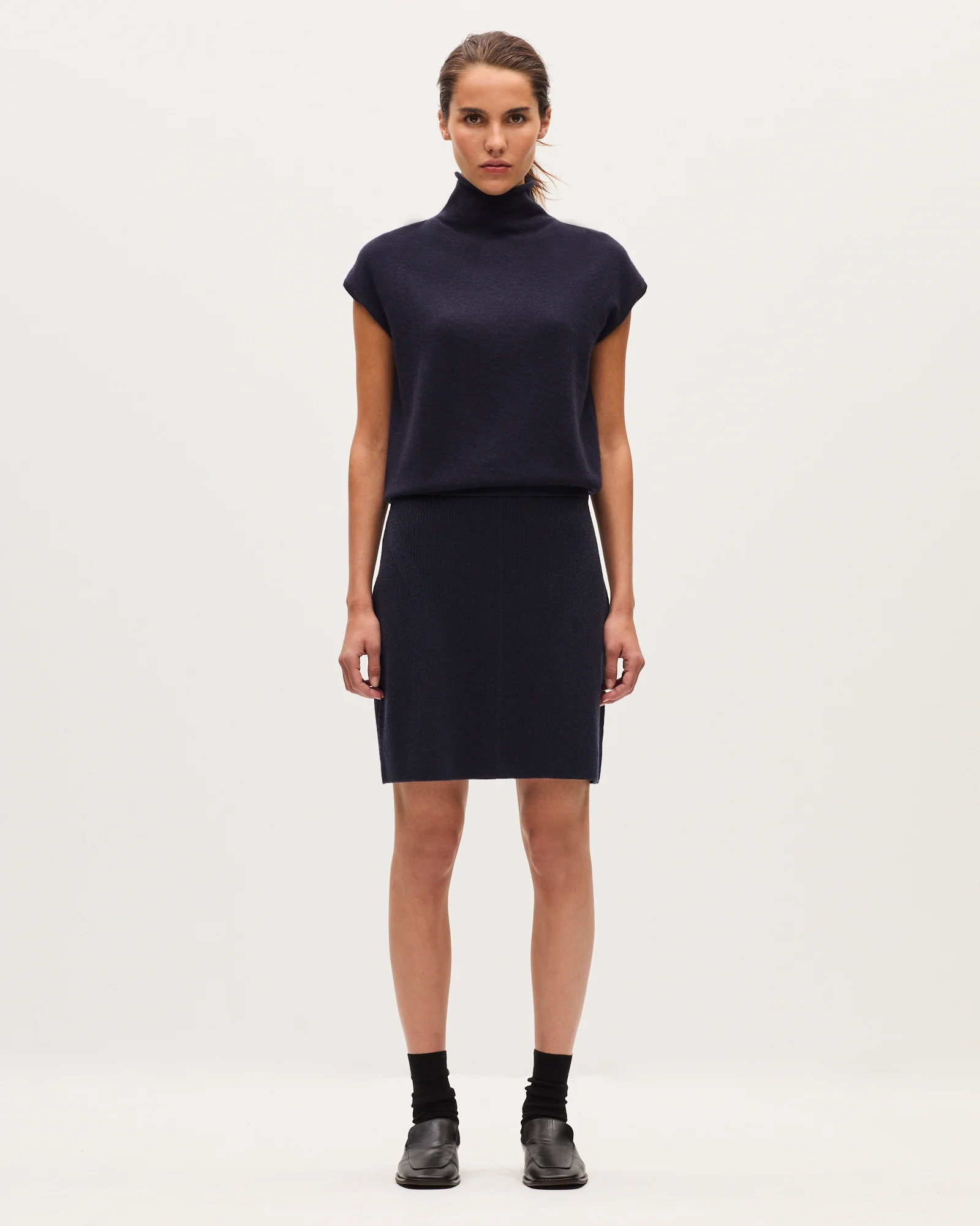 Jupe courte en laine mérinos