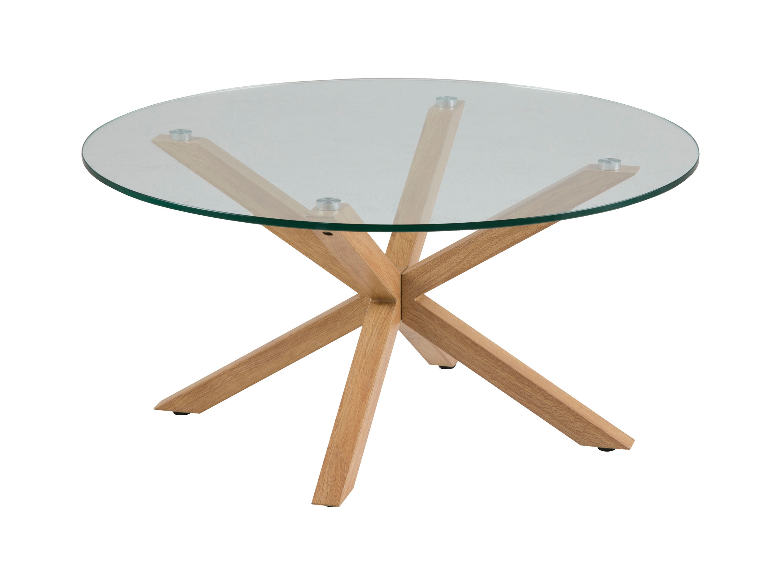 Stolik kawowy okrągły 82 cm Legno ze szkłem